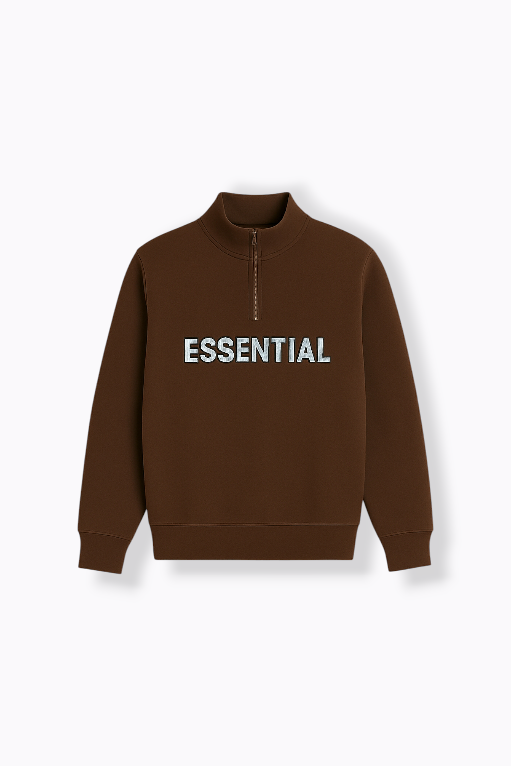 |ESSENTIALS|Quater Zipper | [Coco Brown]