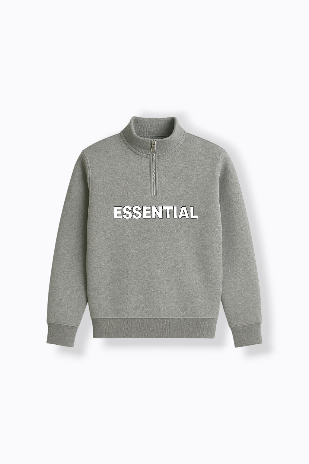 |ESSENTIALS|Quater Zipper [Charcoal]