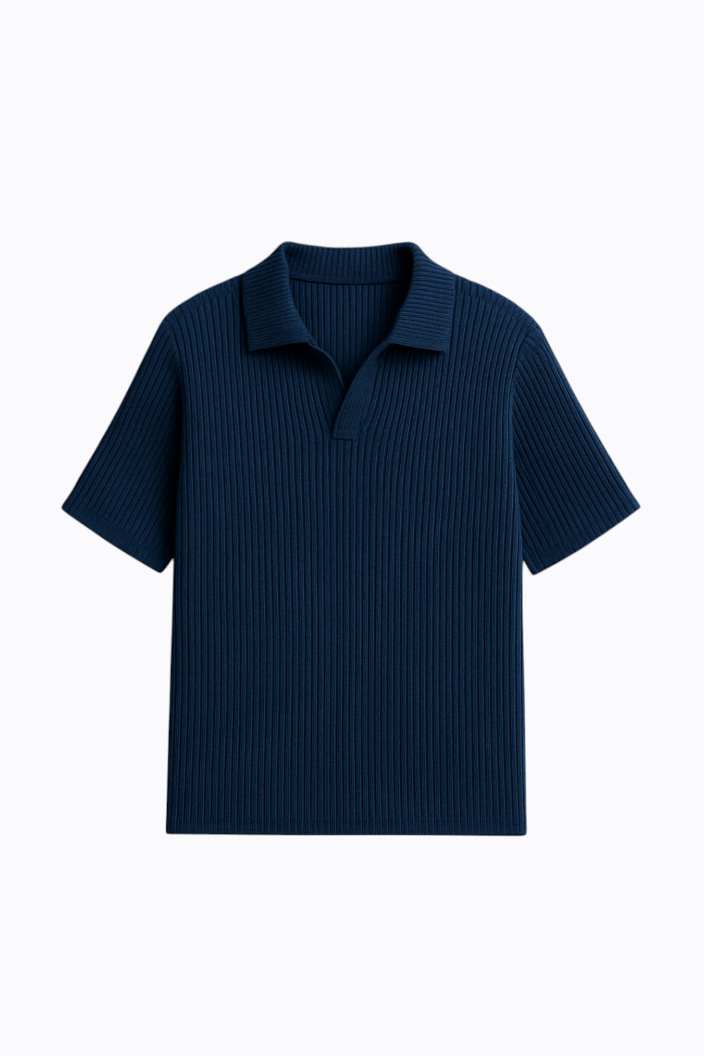 Exyl Blue Knitted Polo   | Luxe De Elegance